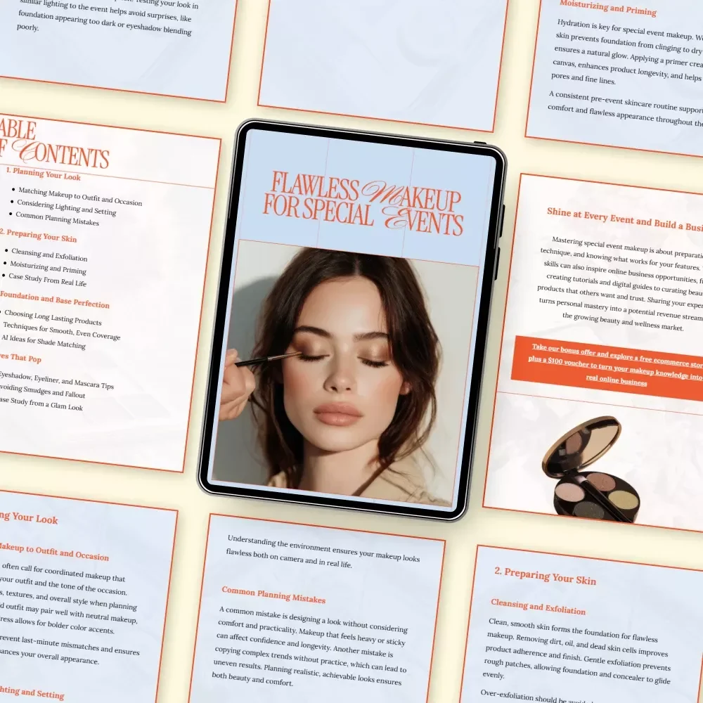 Flawless Makeup for Special Events | Professional Makeup for Special Events Tips Ebook | Event, Wedding & Party Beauty Guide Digital Download