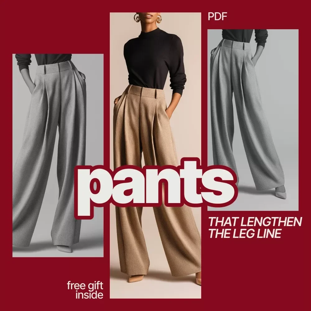 Pants That Lengthen the Leg Line – Style Guide Checklist for Shorter Legs, Flattering Pants Fit, Proportion & Silhouette Ebook