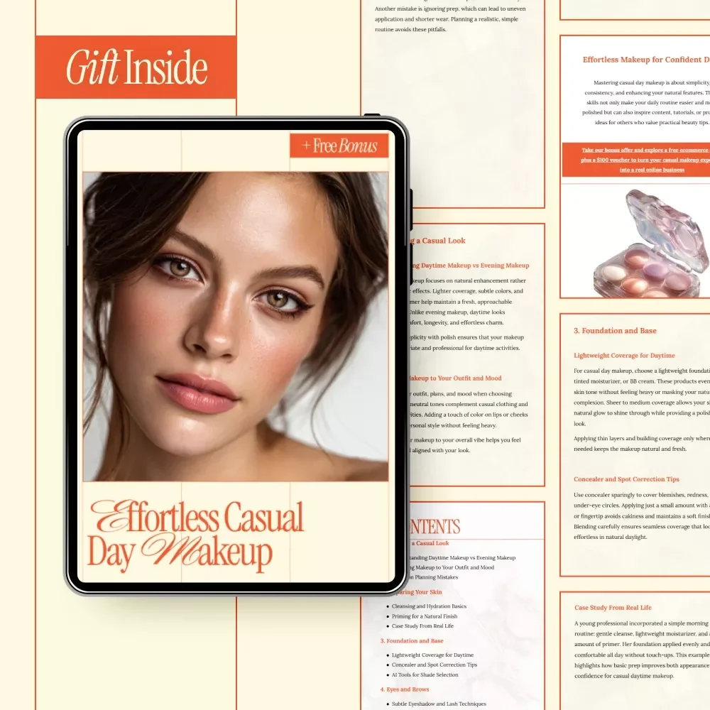 Effortless Casual Day Makeup – Easy Everyday Beauty Guide | what makeup to wear for casual day eBook