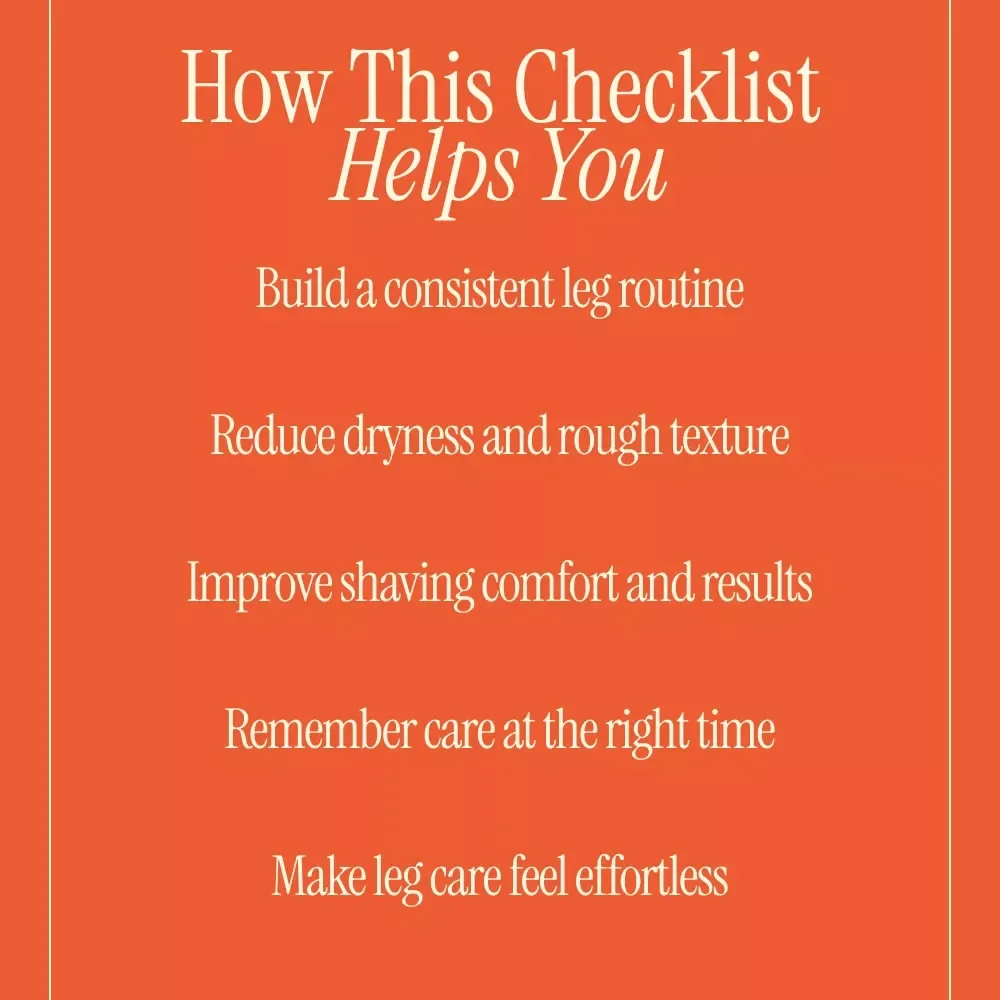 Checklist for Smooth, Touch-Ready Legs | Simple Daily Leg Care Guide + how to get smooth skin on legs | Instant Digital Download