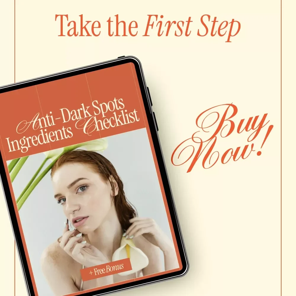 Anti-Dark Spots Ingredients Checklist – What Ingredients Help With Dark Spots | Skincare Brightening Guide Digital Download