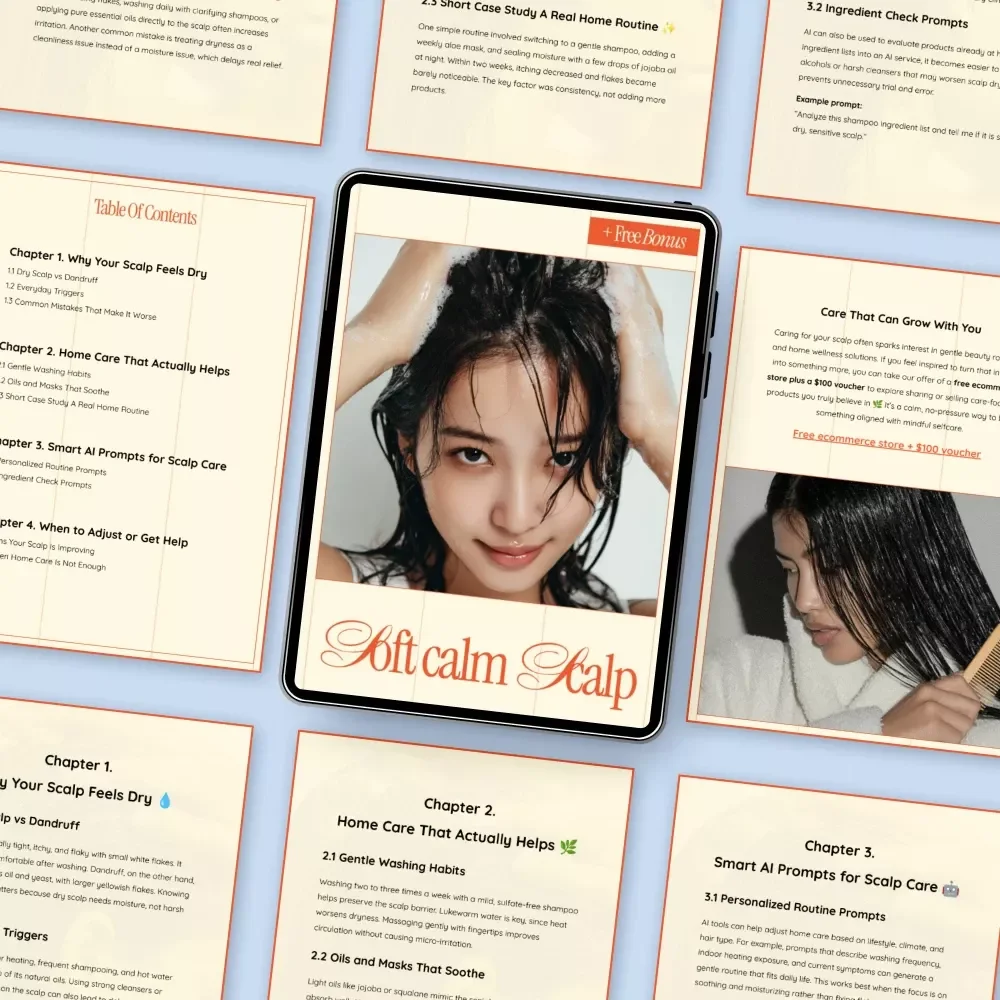 Soft Calm Scalp | Simple Routines, Soothing Oils & Smart AI Prompts