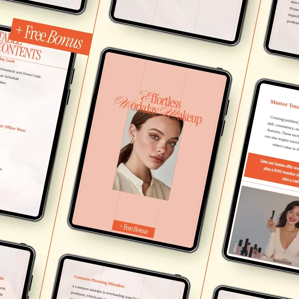 Effortless Workday Makeup | eBook Guide on how to do makeup for work | Professional Office Beauty Routine