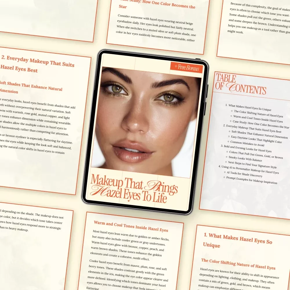 Makeup That Brings Hazel Eyes to Life | Hazel Eyes Makeup Guide, Eye Color Enhancing eBook, Everyday & Bold Looks Digital Download