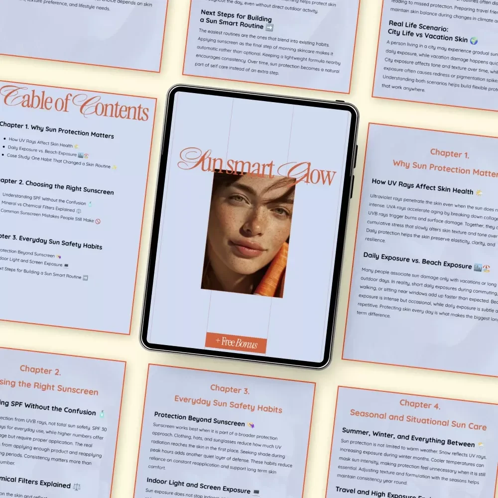 Sun Smart Glow – Practical Sun Protection Tips eBook for Everyday Skin Safety, SPF Guidance, and Long-Term Skin Confidence