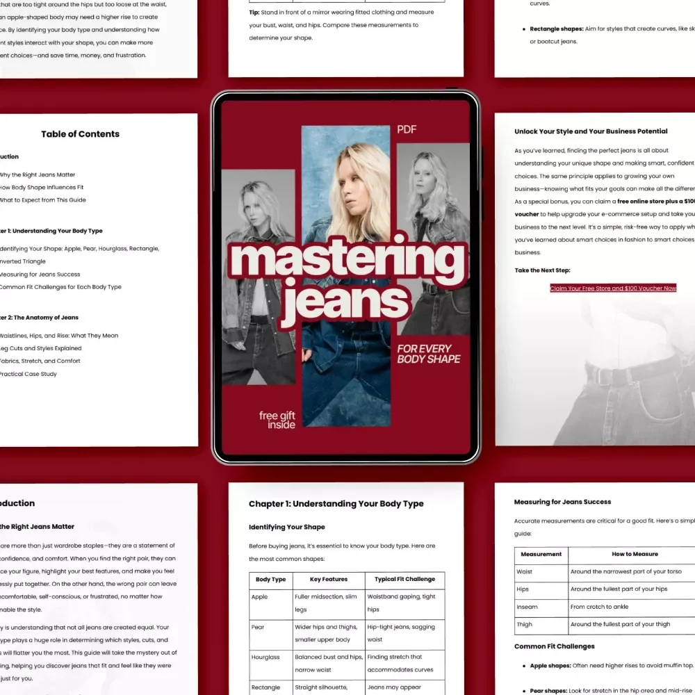 Mastering Jeans for Every Body Shape – Ultimate Jeans for Your Body Type Guide eBook | Find the Perfect Fit, Flattering Styles & Confidence-Boosting Denim
