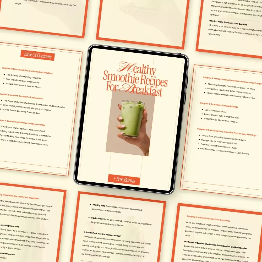 Healthy Smoothie Recipes for Breakfast Ebook | Easy Morning Smoothies, Nutritious & Energizing Recipes Guide