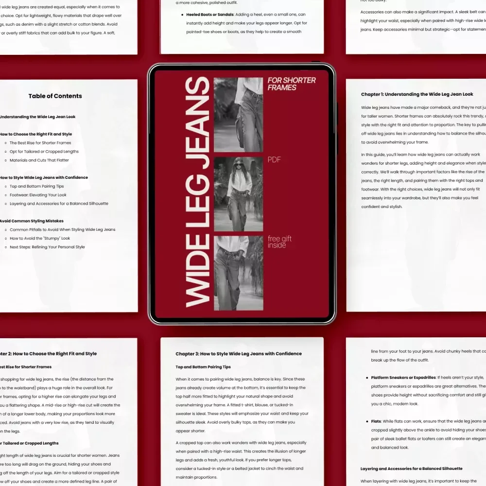 Wide Leg Jeans for Shorter Frames – Style Guide on how to wear wide leg jeans if you're short | Flattering Fit & Styling Tips eBook