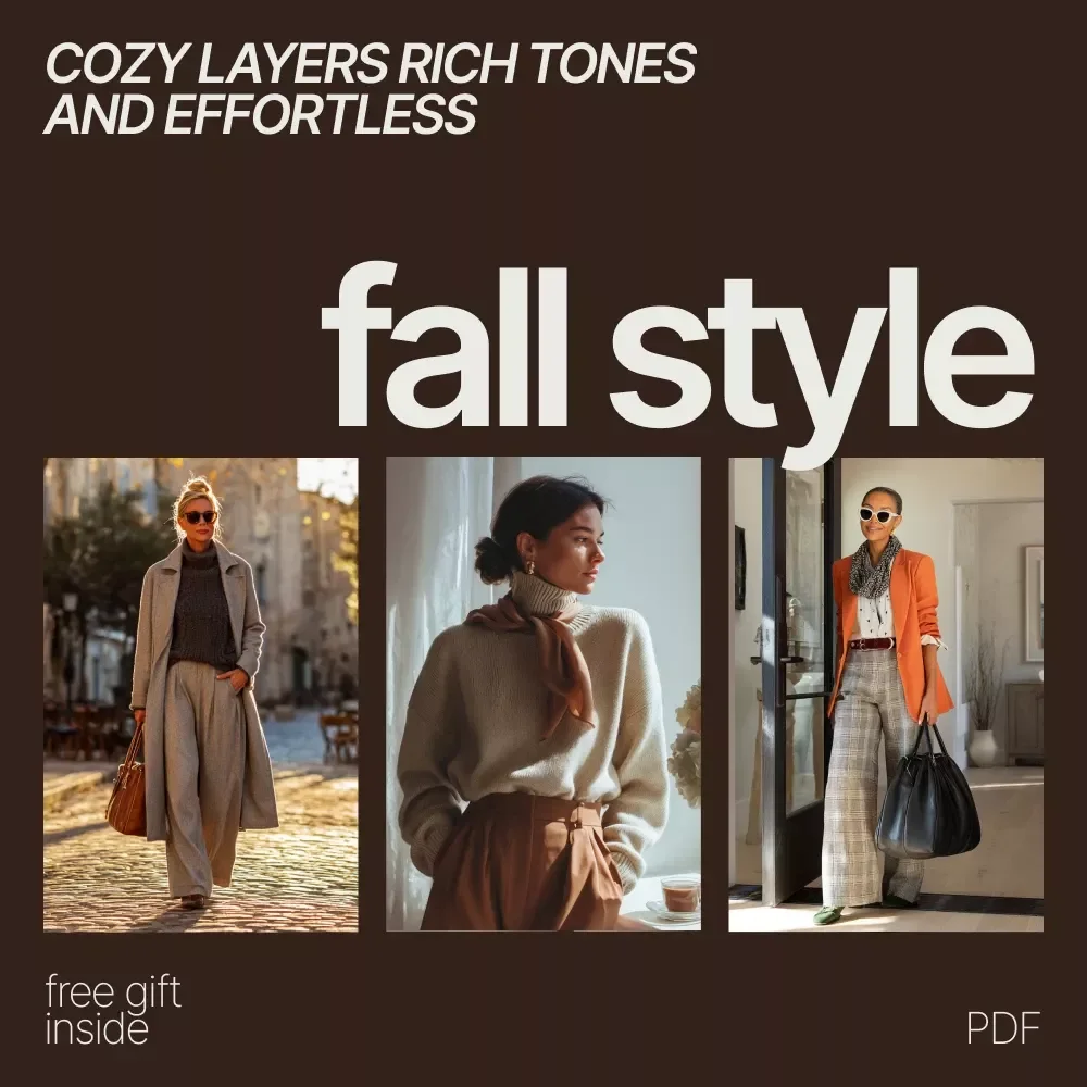 Cozy Layers Rich Tones and Effortless Fall Style | Fall Fashion eBook with Seasonal Outfit Ideas for Fall, Layering Guide, Color Palettes & AI Outfit Planning