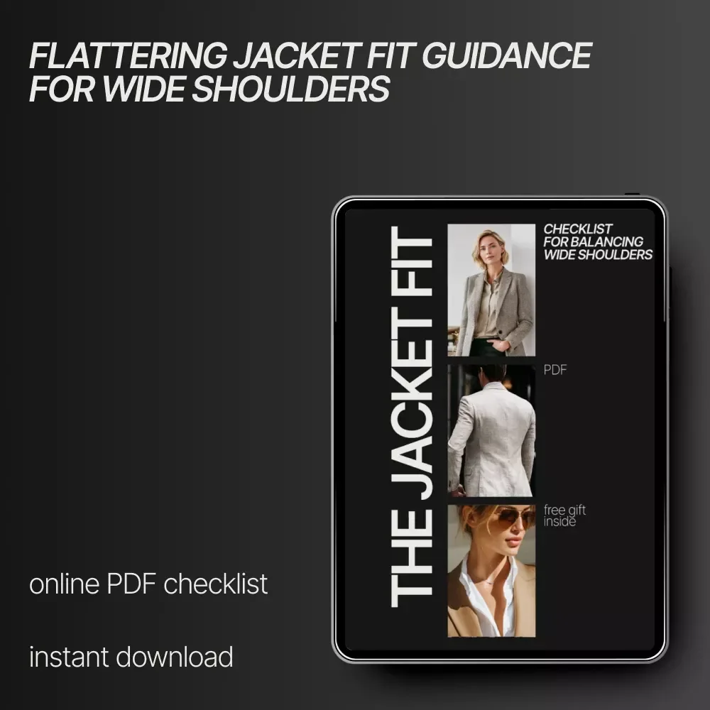 The Jacket Fit Checklist for Balancing Wide Shoulders – Jacket Fit Guide for Wide Shoulders, Style Checklist, Digital Download eBook