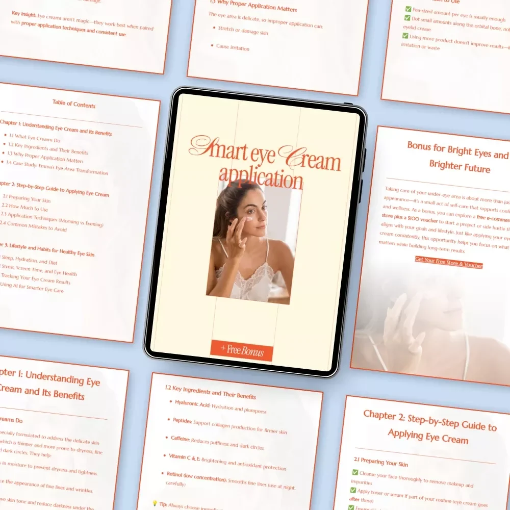 Smart Eye Cream Application – Expert Guide on how to apply eye cream correctly | Skincare Routine, Eye Care Tips, Digital Beauty Guide Download