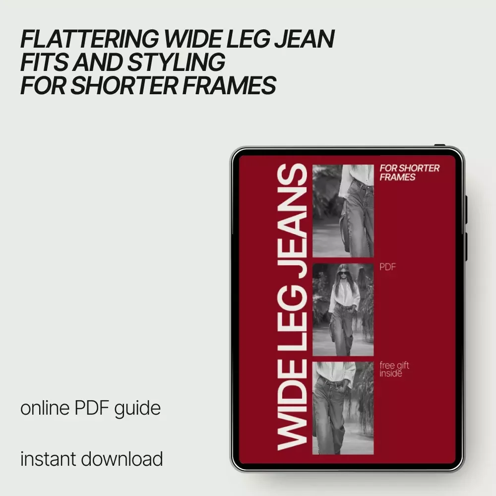 Wide Leg Jeans for Shorter Frames – Style Guide on how to wear wide leg jeans if you're short | Flattering Fit & Styling Tips eBook