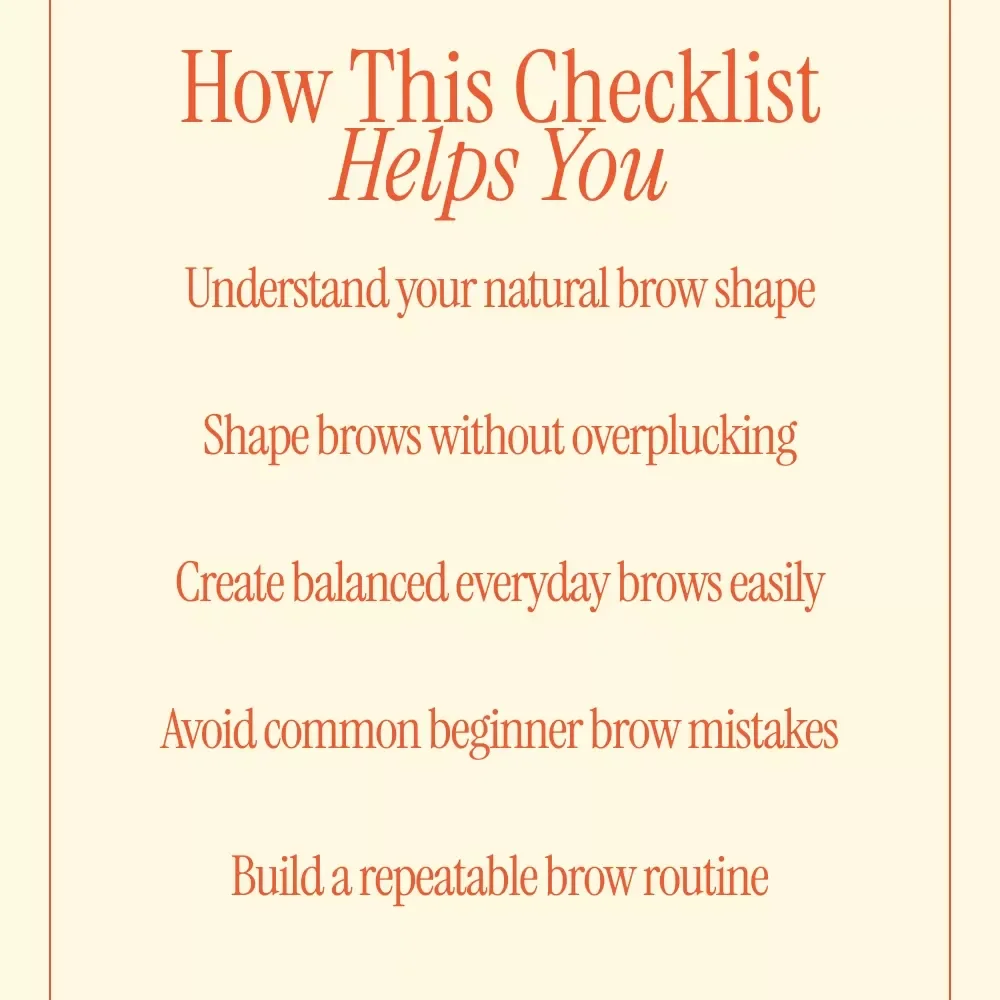 Brow Confidence Starts Here – Easy Eyebrow Shaping for Beginners Checklist | Step-by-Step Brow Guide Digital Download