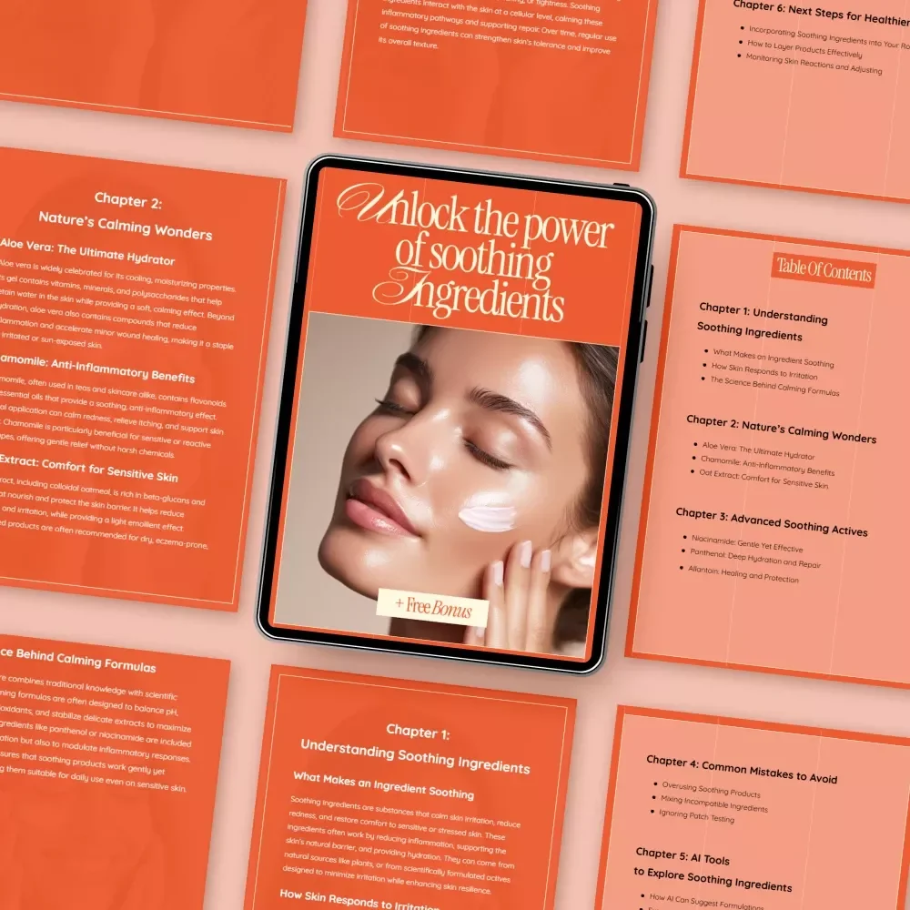 Unlock the Power of Soothing Ingredients | Skincare Guide eBook, Calming Actives Checklist, Sensitive Skin Routine, Digital Download