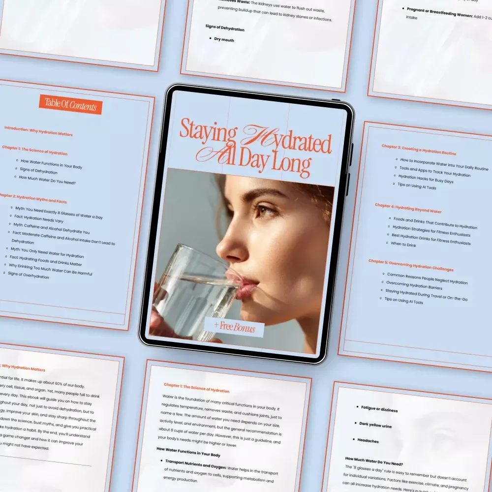 Staying Hydrated All Day Long – Practical Ebook Guide on How to Stay Hydrated Throughout the Day for Energy, Focus & Wellness