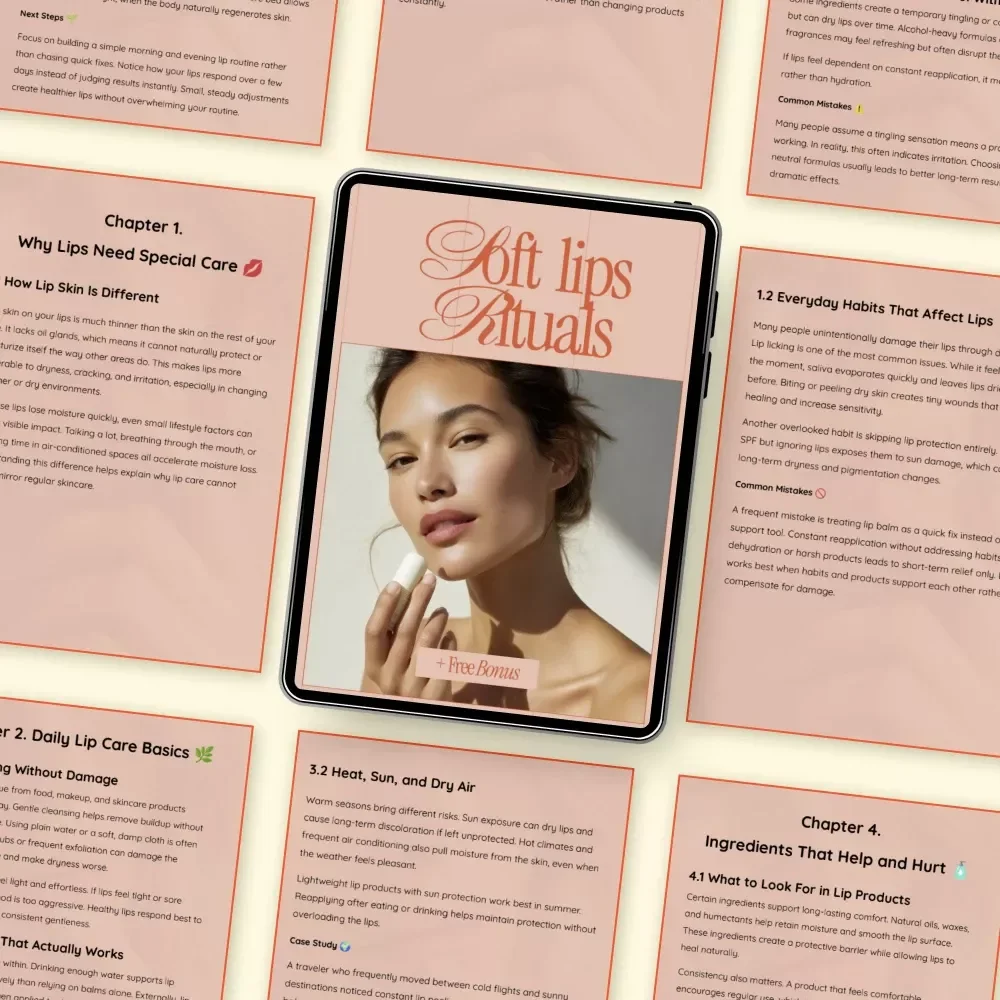 Soft Lips Rituals – A Complete Lip Care Tips eBook for Daily, Seasonal & Long-Term Lip Care Routines | Digital Download