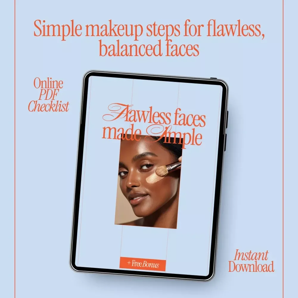 Flawless Faces Made Simple – Oval Face Makeup Guide, Digital Beauty eBook, Step-by-Step Routine, AI Beauty Tips, Instant Download