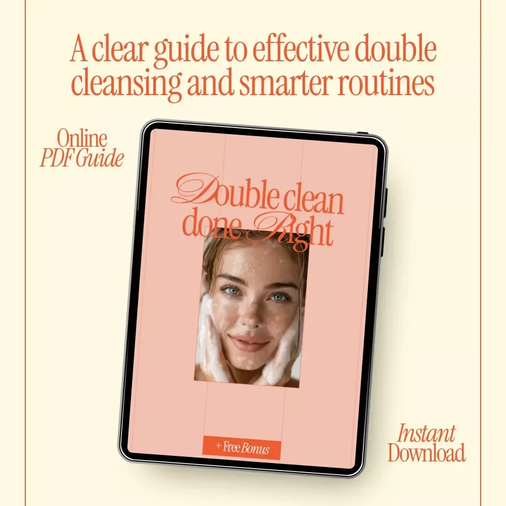 Double Clean Done Right – A Skincare Guide Explaining what is double cleansing and when to use | Simple Routine Help, Smart Cleansing, Digital Download
