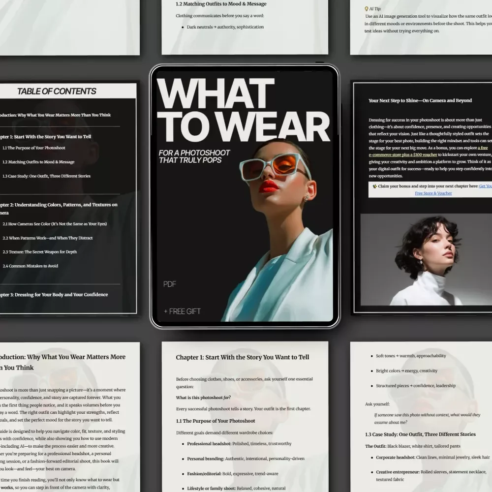 What to Wear for a Photoshoot That Truly Pops – Style Guide Ebook for Confident, Camera-Ready Looks