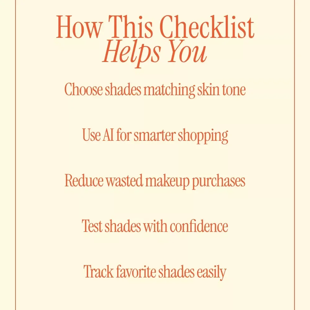 AI Beauty Match for Your Makeup Shade – Smart Checklist Using ai to recommend makeup shades for your skin tone | Digital Download