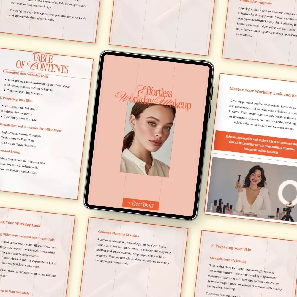 Effortless Workday Makeup | eBook Guide on how to do makeup for work | Professional Office Beauty Routine