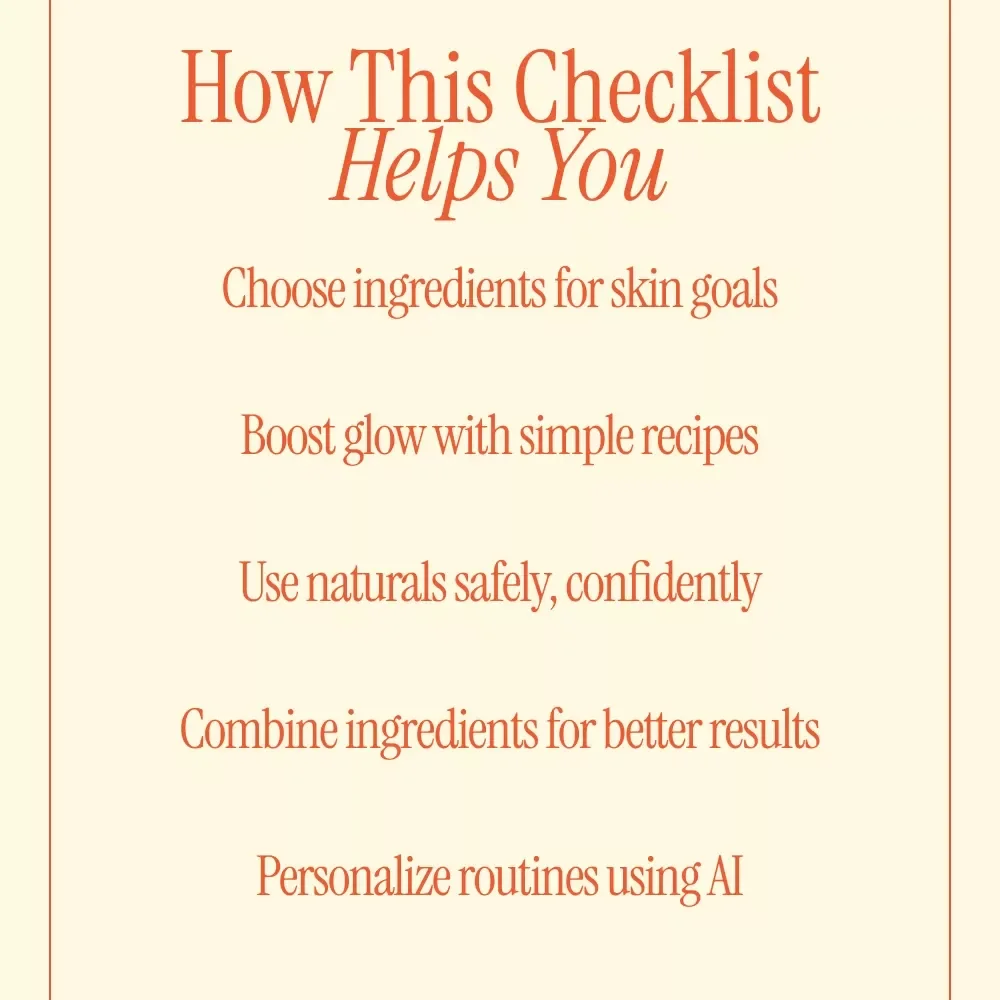 Natural Ingredients for Glowing Skin – Digital Checklist | What Natural Ingredients Help Skin Glow | Clean Beauty Skincare Guide