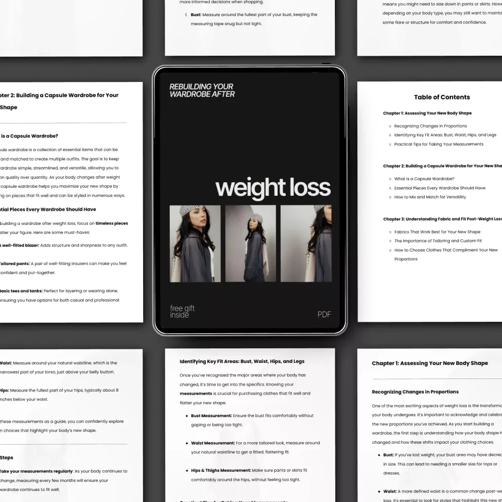 Rebuilding Your Wardrobe After Weight Loss – Digital Style Guide, Capsule Wardrobe Planner, Fit & Confidence Fashion eBook Download