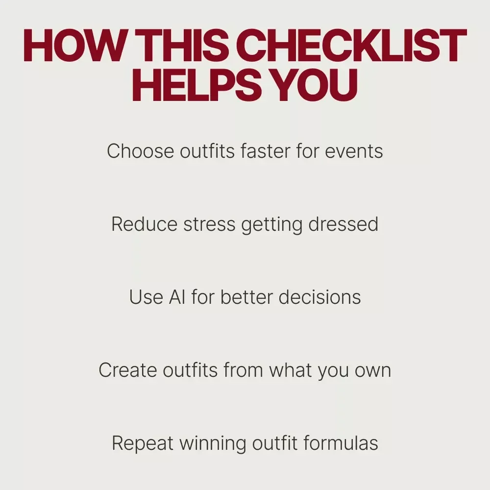 How AI Helps You Shop Your Closet – Smart Styling Checklist | AI to Help You Shop Your Closet for an Event | Digital Download