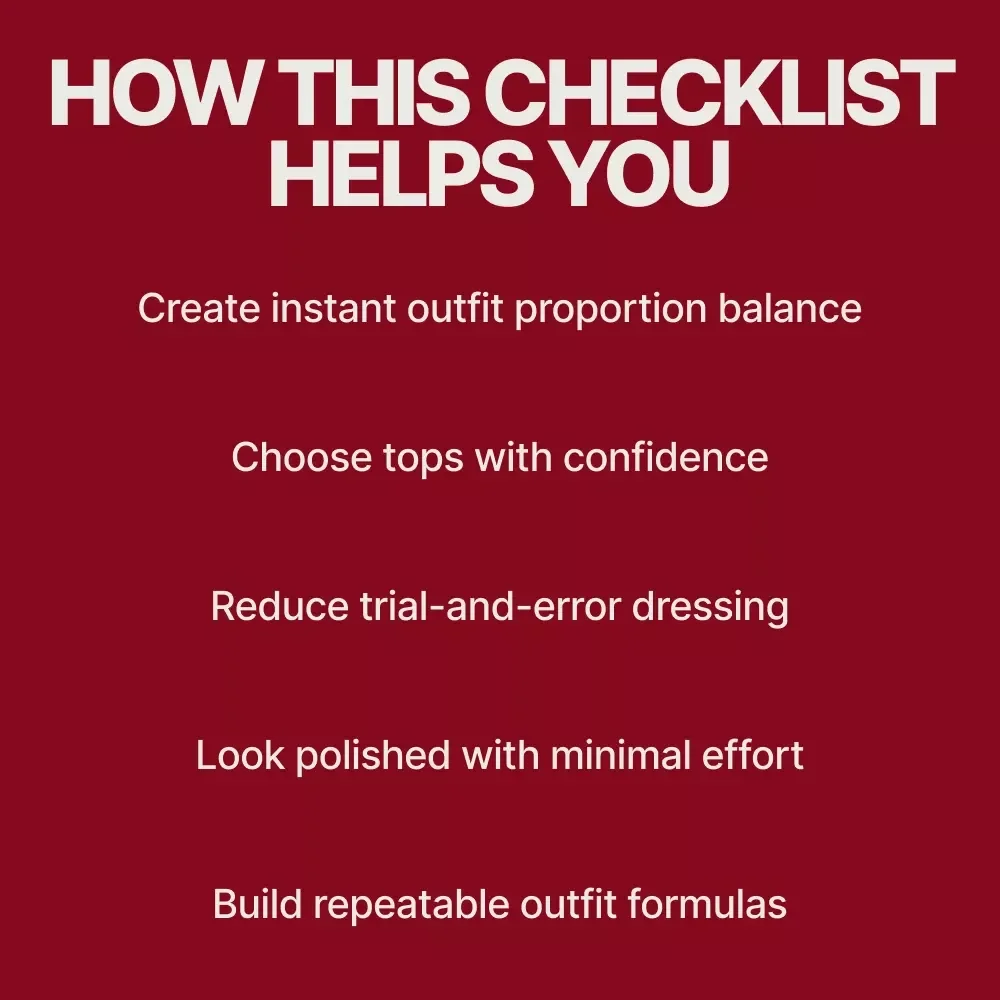 The Top Styling Checklist That Balances a Long Torso – Long Torso Styling Guide, Proportion Tips, Outfit Formula eBook, Digital Download