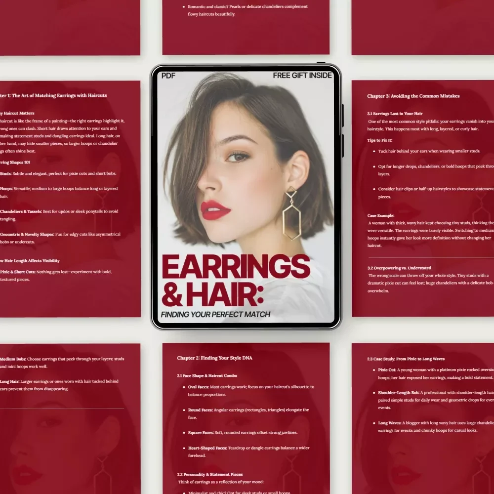 Earrings & Hair: Finding Your Perfect Match | Style Guide for How to Pick the Right Earrings for Your Haircut | Digital Download
