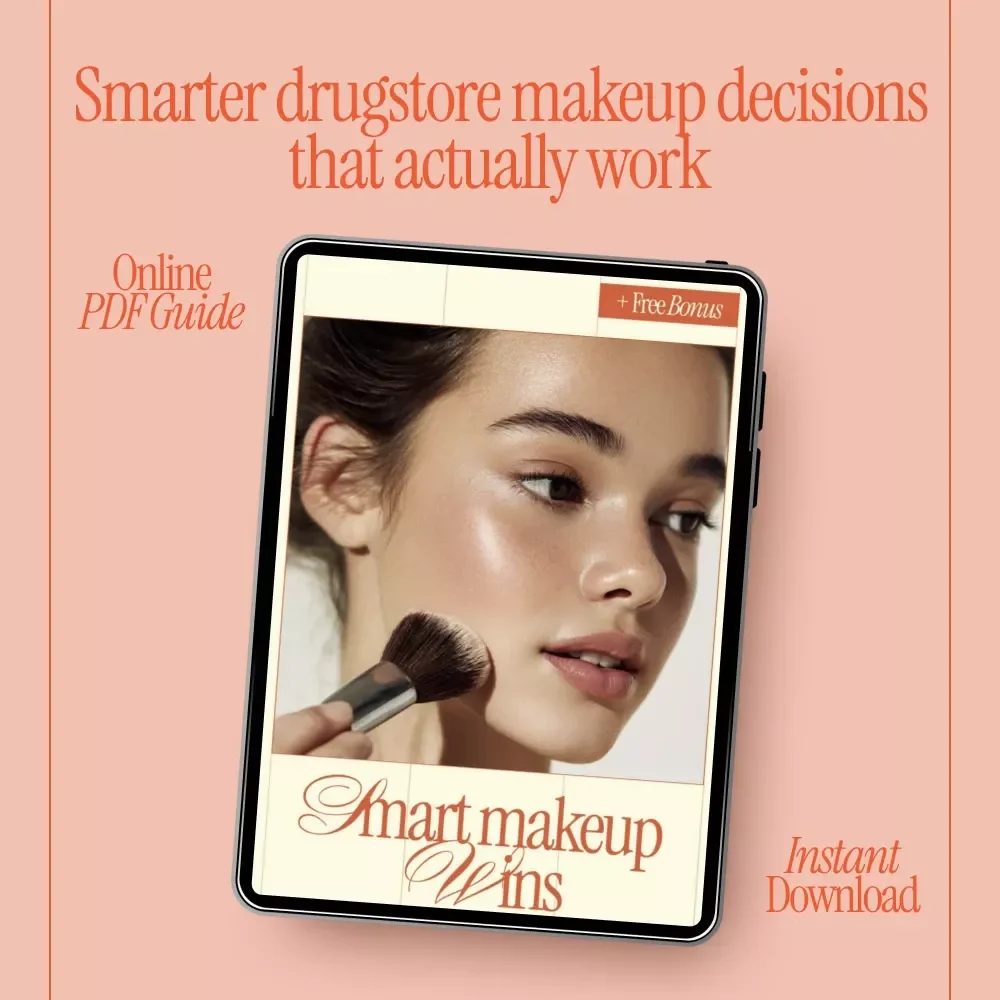 Smart Makeup Wins – Ebook Guide on How to Choose Drugstore Makeup That Works | Budget Beauty, Shade Matching, Skin Type, AI Prompts