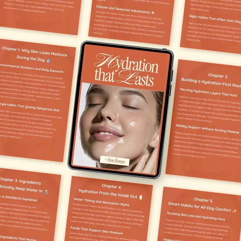 Hydration That Lasts – How to Keep Skin Hydrated All Day | Digital Skincare Ebook Guide
