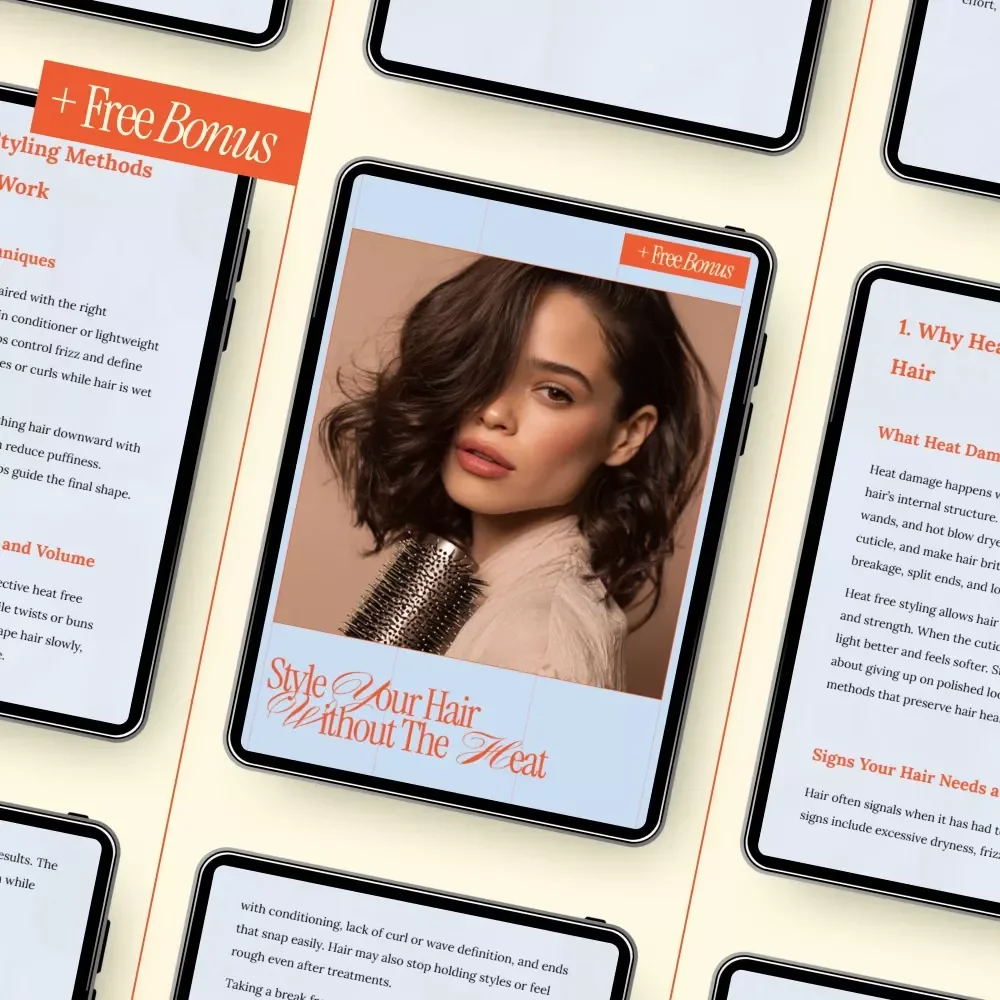Style Your Hair Without the Heat | Heat Free Styling Guide, Healthy Hair Care eBook, Air Dry & Overnight Hairstyles, Damage-Free Hair Routine Download