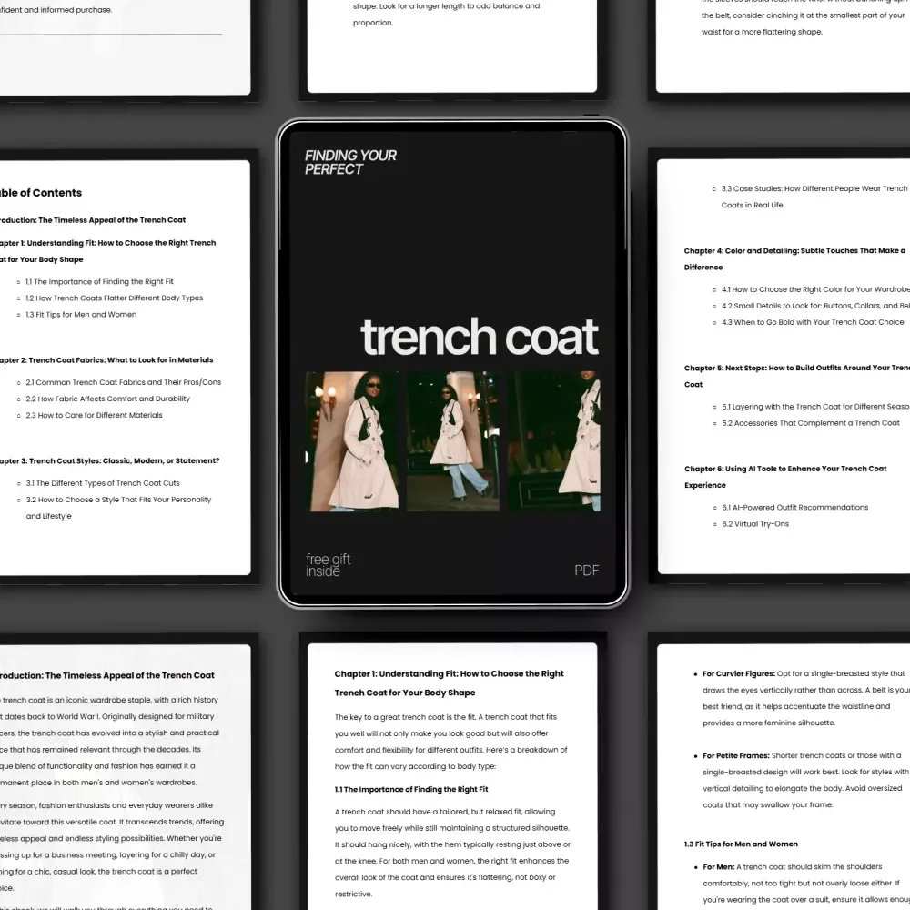 Finding Your Perfect Trench Coat – Style & Fit Guide Ebook | How to Find the Perfect Trench Coat for Any Body Type