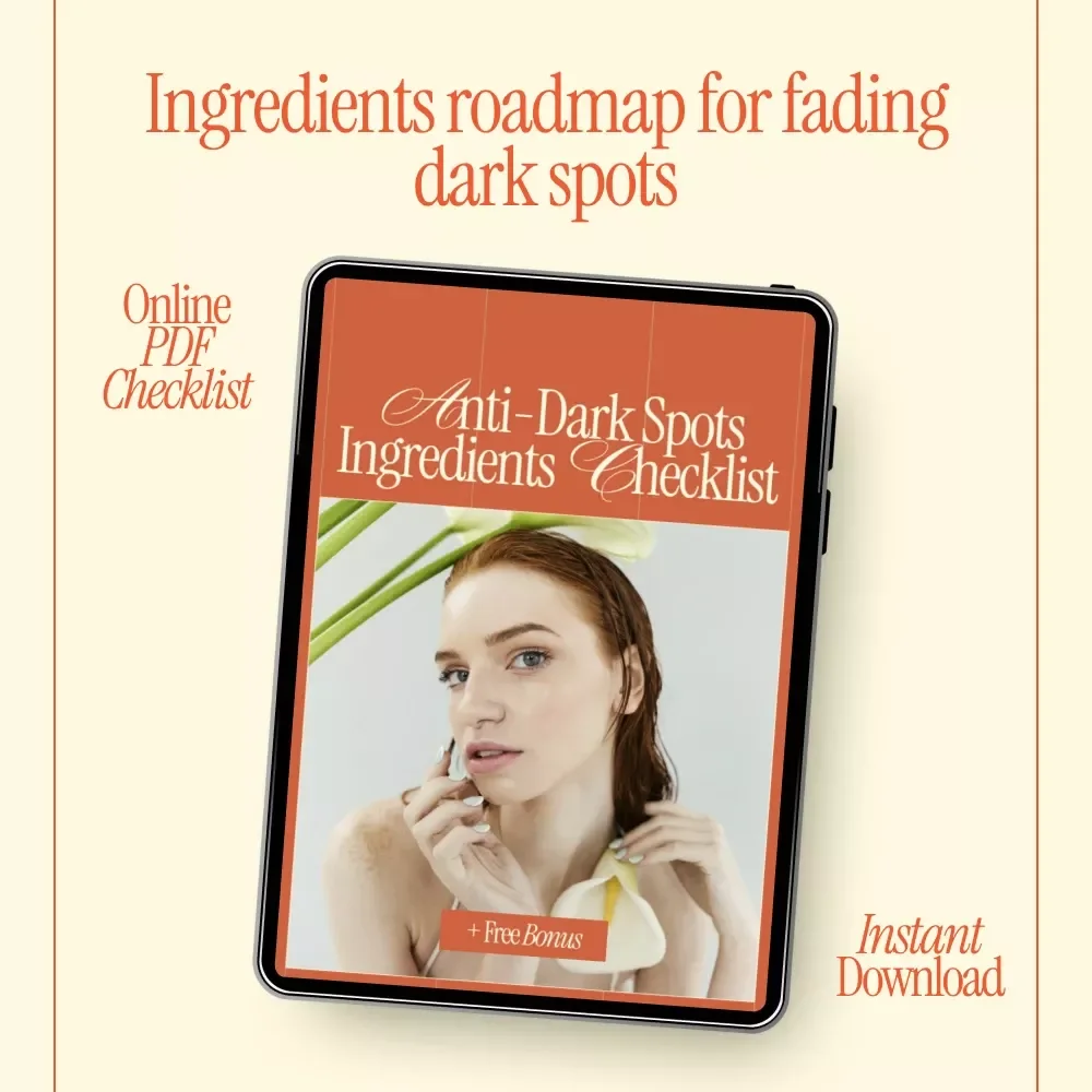 Anti-Dark Spots Ingredients Checklist – What Ingredients Help With Dark Spots | Skincare Brightening Guide Digital Download
