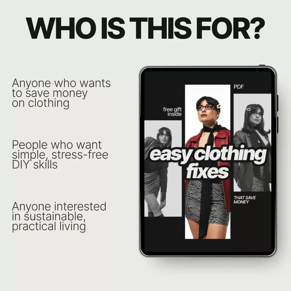 Easy Clothing Fixes That Save Money | Practical eBook Guide to Simple Clothing Repairs You Can Do Yourself | DIY Sewing, Hemming & Clothing Care