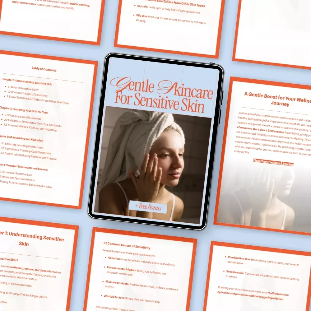 Gentle Skincare for Sensitive Skin | Complete Ebook Guide to Calm, Soothe & Build a Personalized Routine