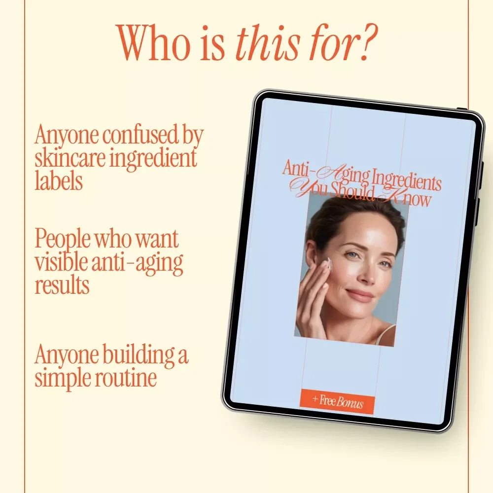 Anti-Aging Ingredients You Should Know – Skincare Guide eBook, Anti-Aging Ingredients Guide, Wrinkle Care, Hydration & Brightening Ingredients, AI Skincare Routine Digital Download