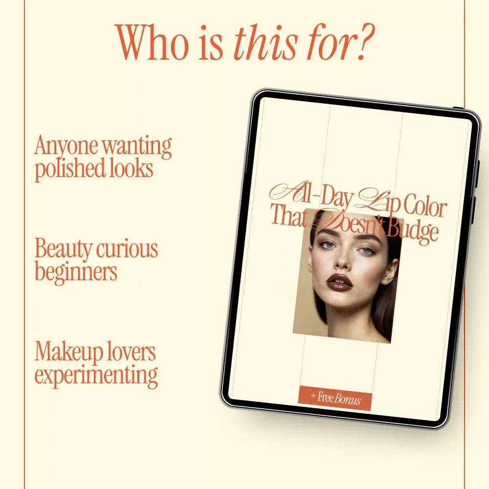All-Day Lip Color That Doesn’t Budge | Pro Makeup Checklist for How to Make Your Lipstick Last All Day | Digital Download