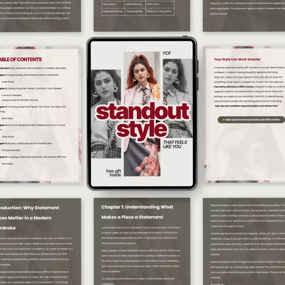 Standout Style That Feels Like You – A Modern Ebook Guide on how to choose statement pieces for wardrobe with Confidence