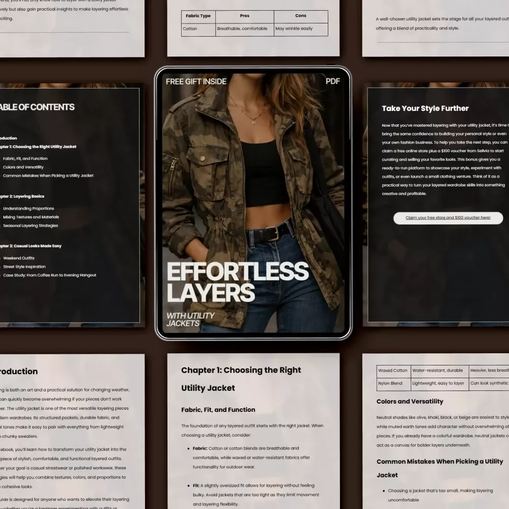 Effortless Layers with Utility Jackets – Ebook Guide on how to style a utility jacket for layered looks | Modern Capsule Wardrobe Styling