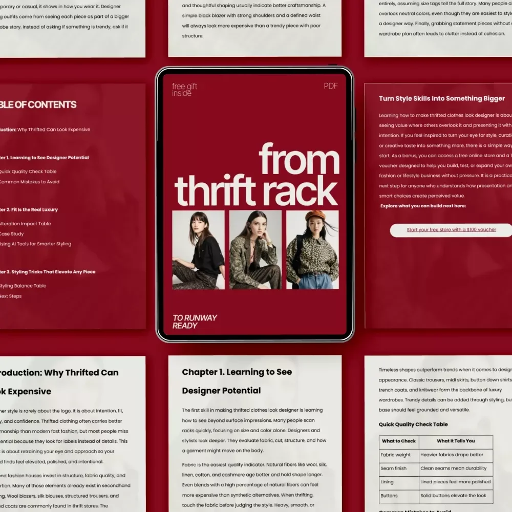 From Thrift Rack to Runway Ready – How to Make Thrifted Clothes Look Designer | Budget Styling eBook & Wardrobe Upgrade Guide