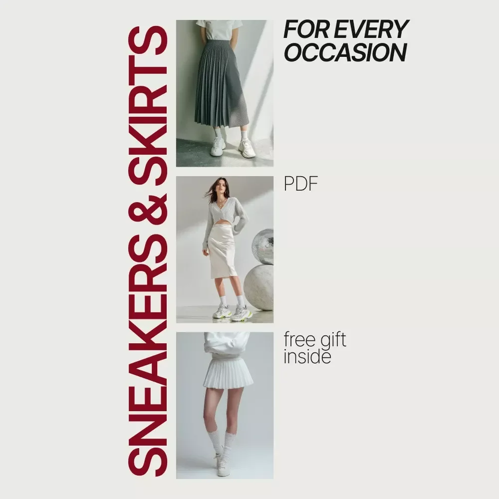 Sneakers and Skirts for Every Occasion | Style Guide eBook, Outfit Ideas with Sneakers, Skirts & Dresses, Casual Chic Capsule Wardrobe Download