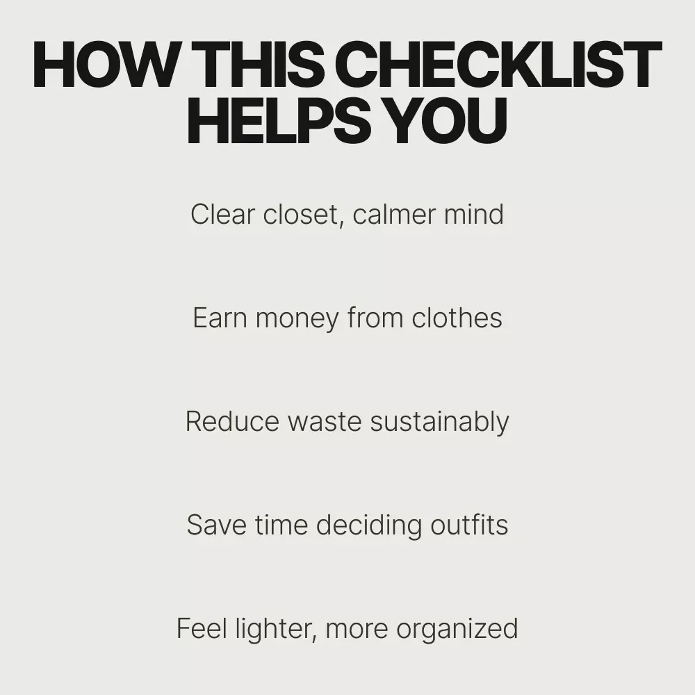 What to Do With Clothes You Don’t Wear Anymore – Simple Decluttering & Closet Clean-Out Checklist | Digital Download