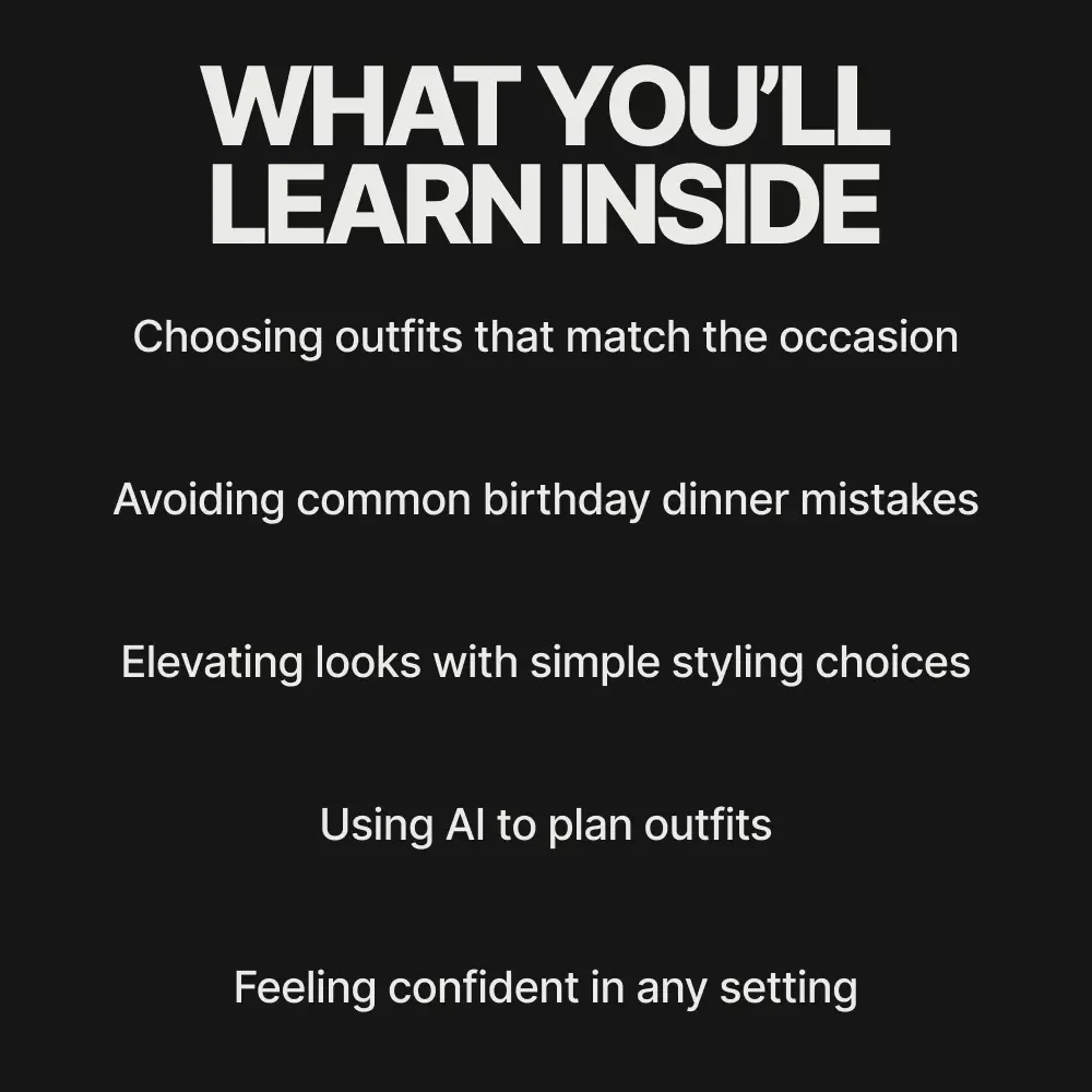 Dressed to Celebrate: Your Birthday Dinner Outfit Guide – What to Wear to a Birthday Dinner Style Planner & Digital Fashion Guide