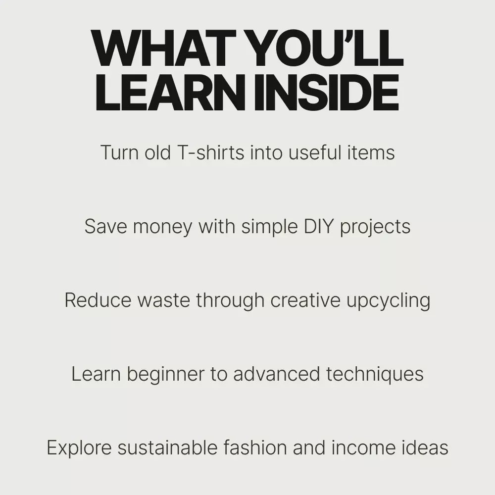 Transform Your Old T-Shirts | Upcycling Guide, Sustainable Fashion eBook, DIY T-Shirt Crafts, Repurposing Ideas, Eco-Friendly Digital Download