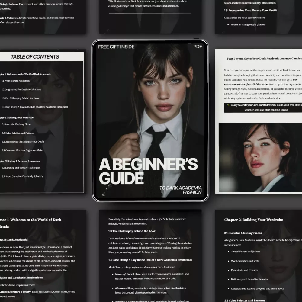A Beginner’s Guide to Dark Academia Fashion | Dark Academia Fashion for Beginners | Digital Style Guide & Wardrobe Building Handbook