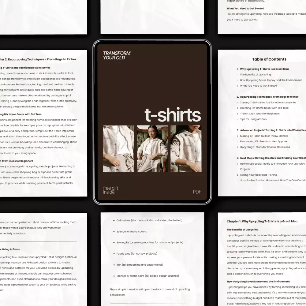 Transform Your Old T-Shirts | Upcycling Guide, Sustainable Fashion eBook, DIY T-Shirt Crafts, Repurposing Ideas, Eco-Friendly Digital Download