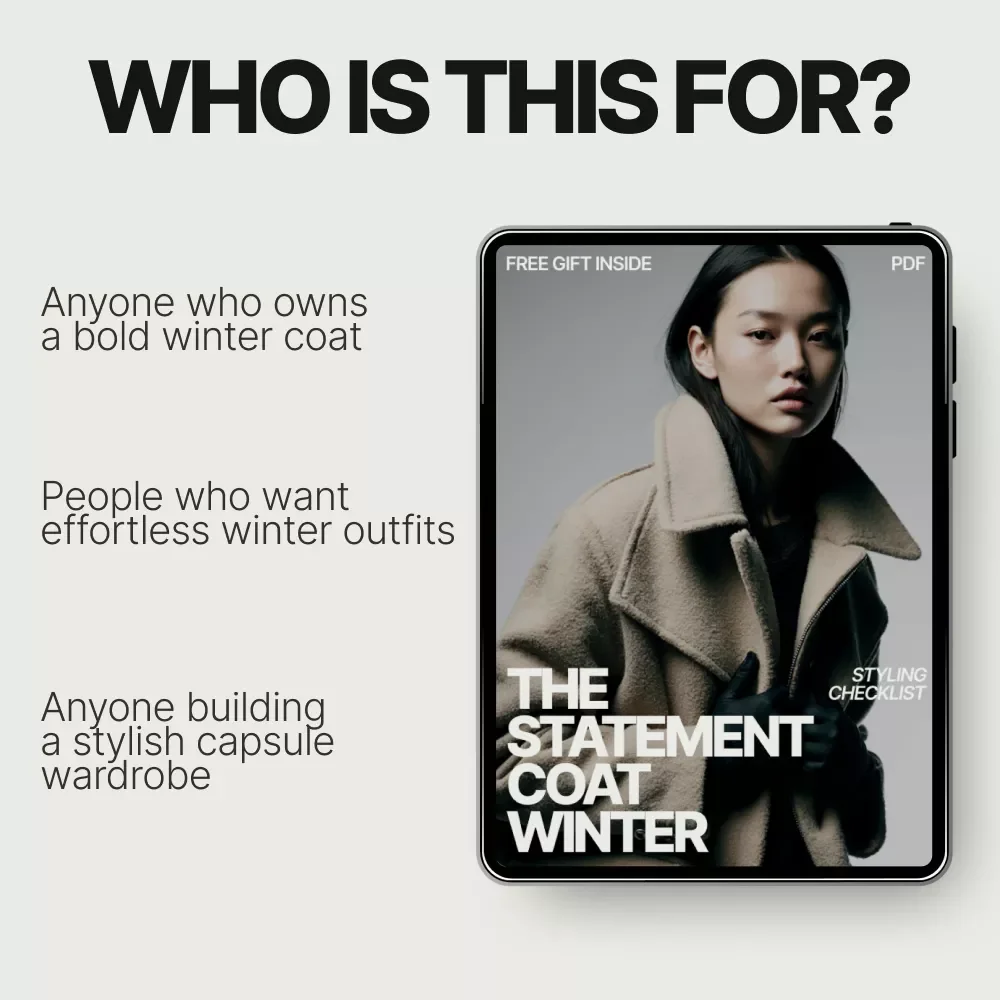 The Statement Coat Winter Styling Checklist – Winter Outfit Guide, Statement Coat Styling, Digital Fashion Checklist, Capsule Wardrobe Tool