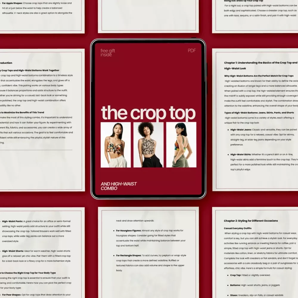 The Crop Top and High-Waist Combo – eBook Guide on How to Style a Crop Top With High-Waist Bottoms for Every Occasion